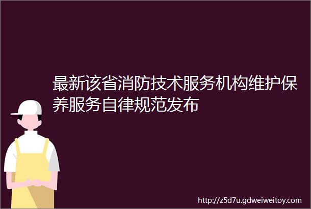 最新该省消防技术服务机构维护保养服务自律规范发布